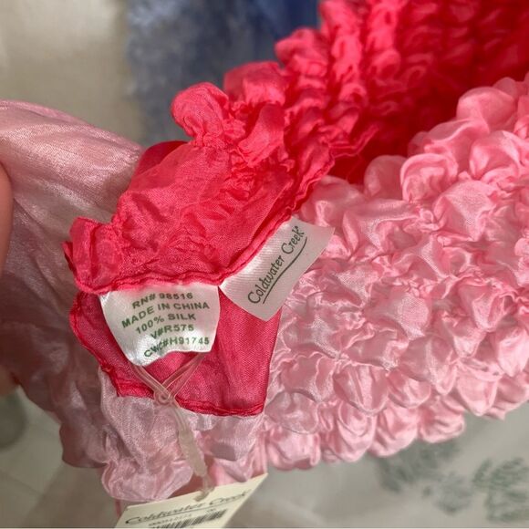 Coldwater Creek 100% Silk Set of 2 Gradient Ombré Bubble Crinkle Scarves - Picture 7 of 8
